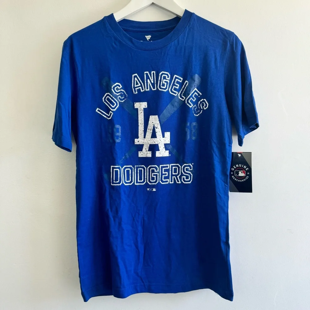 NWT DODGERS T-Shirt Tee Men's Small Blue White